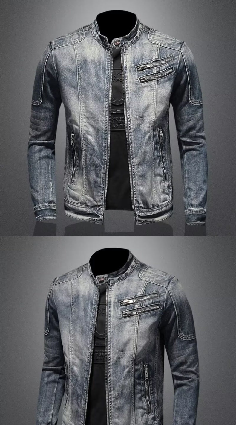 Boy Internet Celebrity Cross-Border Herren-Denim, europäisch und amerikanisch, lässig, Retro, vielseitig, Stehkragen, Reißverschluss, Radfahren_voghion.com