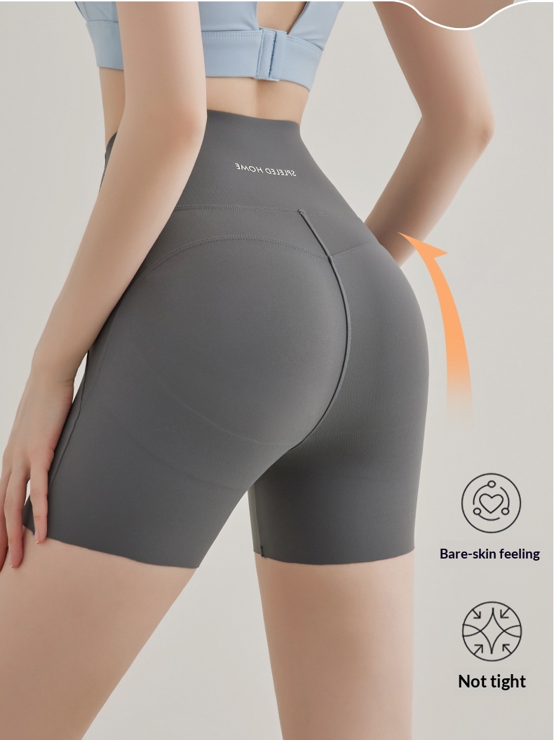 Damskie cienkie legginsy, letnia odzież wierzchnia do jogi, obcisłe, pięciopunktowe spodnie rowerowe, wysoki stan, modelujące brzuch, wyszczuplające_voghion.com