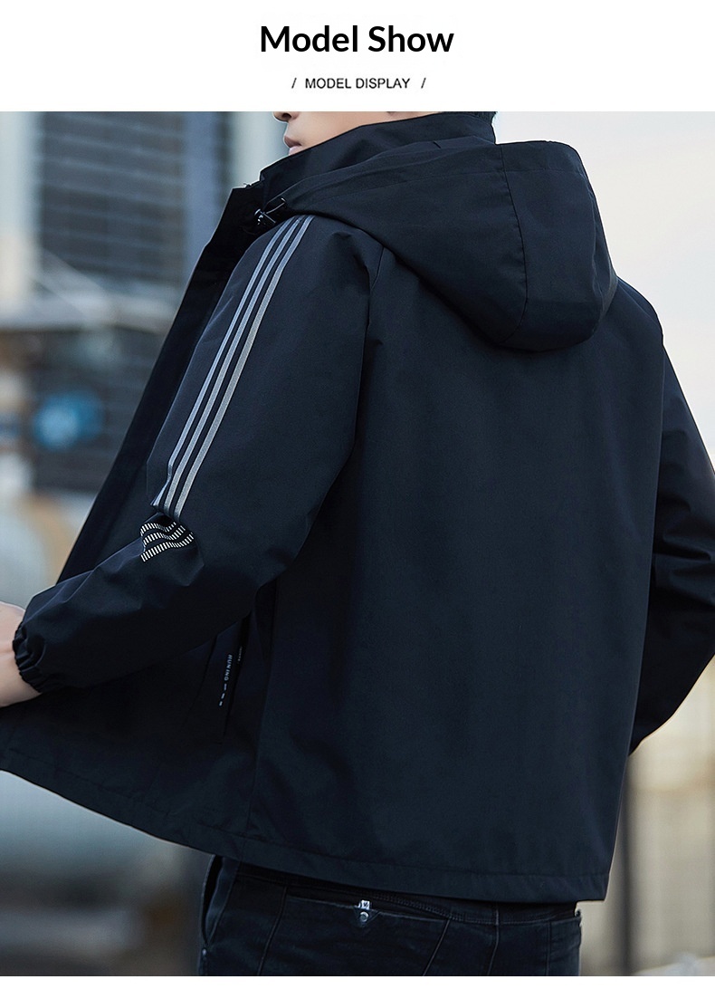 Giacca da ragazzo Primavera Autunno 2024 Nuovo stile Trendy Brand Giacca a vento da uomo alla moda casual con cappuccio Abbigliamento da lavoro_voghion.com