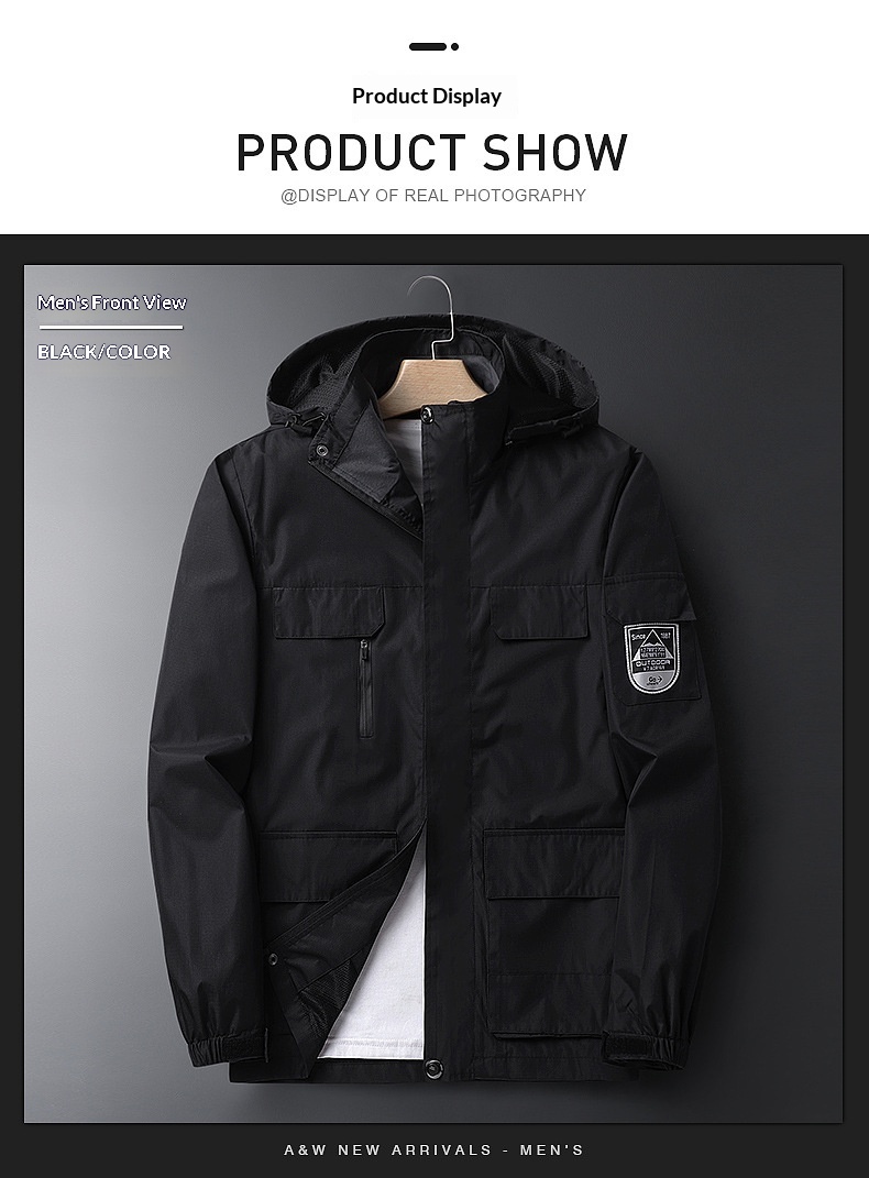 Veste de travail pour couple, printemps-automne, vêtements de sport de plein air, grande taille, fine, pour homme, idéale pour le cyclisme, les voyages et la randonnée._voghion.com