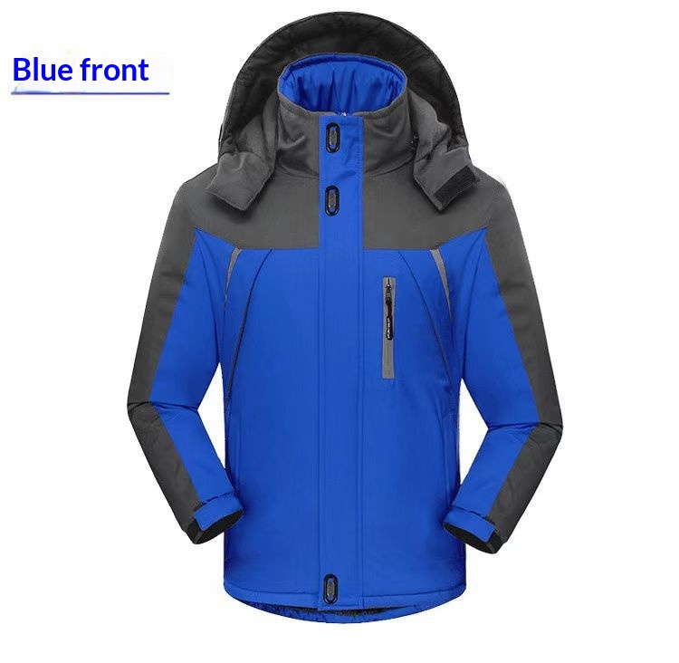 Wasserdichte Jungenjacke mit Fleecefutter, dick gefüttert, bedruckt, ideal für Winter-Fabrikuniformen, aus Baumwolle, Softshell-Material_voghion.com