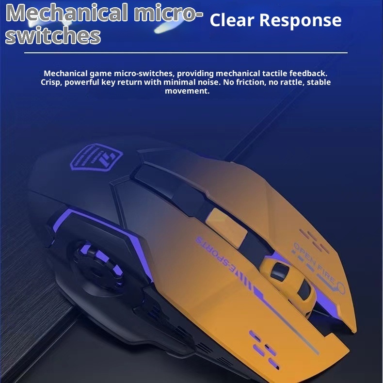 Digitex Digitex Digitex Grenzüberschreitender Großhandel E-Sport Mechanische Gaming Mehrfarbige Coole Kabellose Maus Desktop Notebook Business_voghion.com