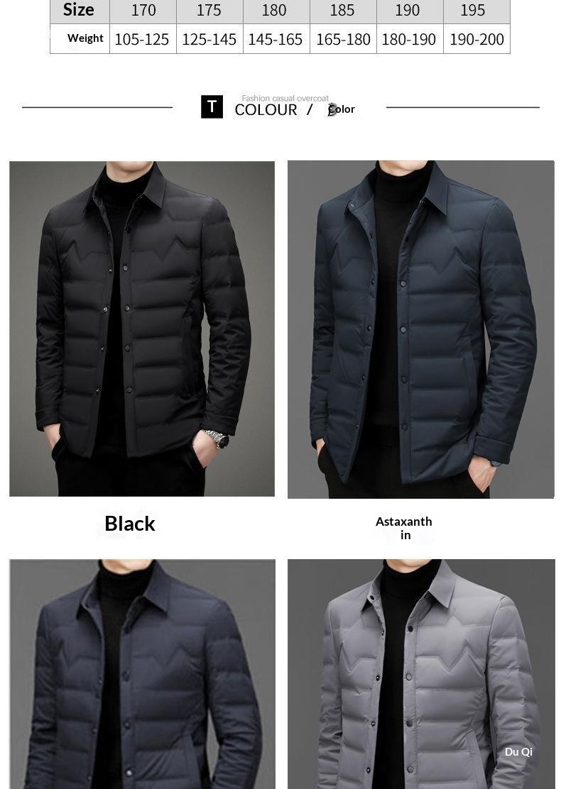 boy 2023 Winter New Lightweight Jacket Men's Warm Slim Fit Hoodless Stand Collar Down Coat Men_voghion.com