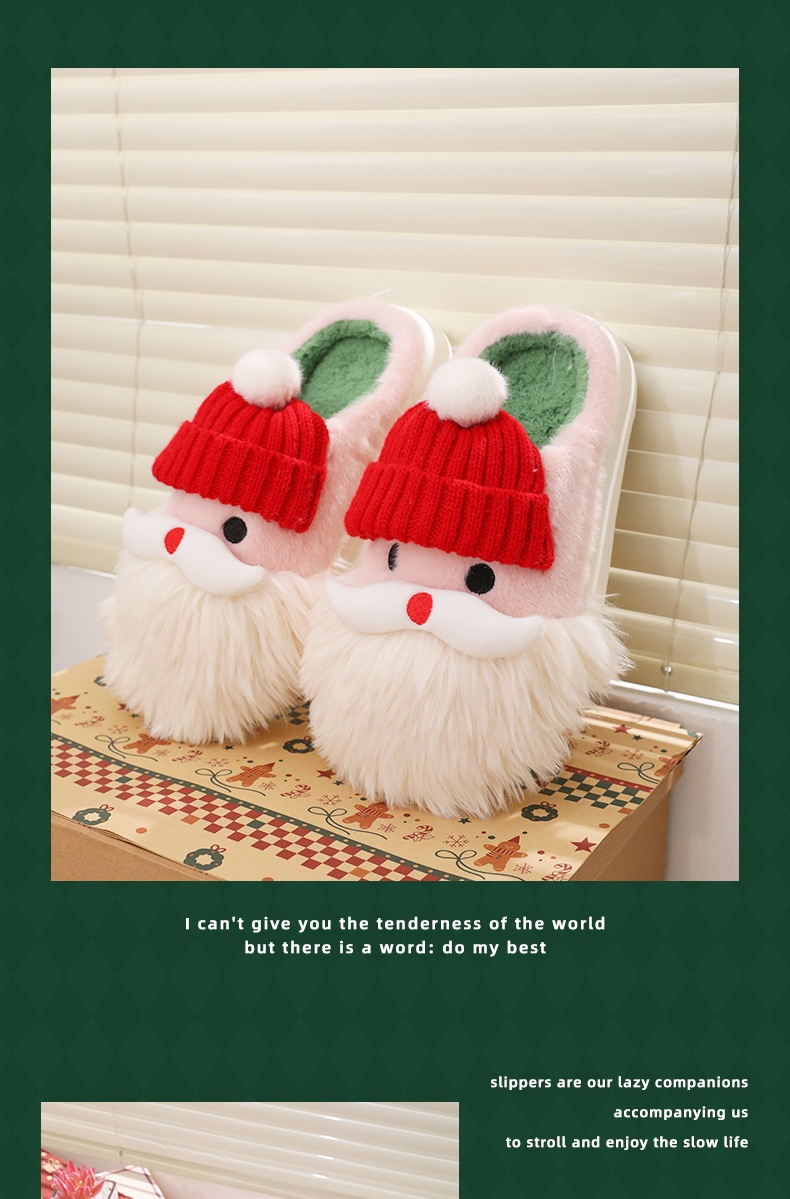 Zees graziose pantofole natalizie in cotone da donna, nuovo stile 2025, comode con una morbida imbottitura, adatte per l'autunno_voghion.com