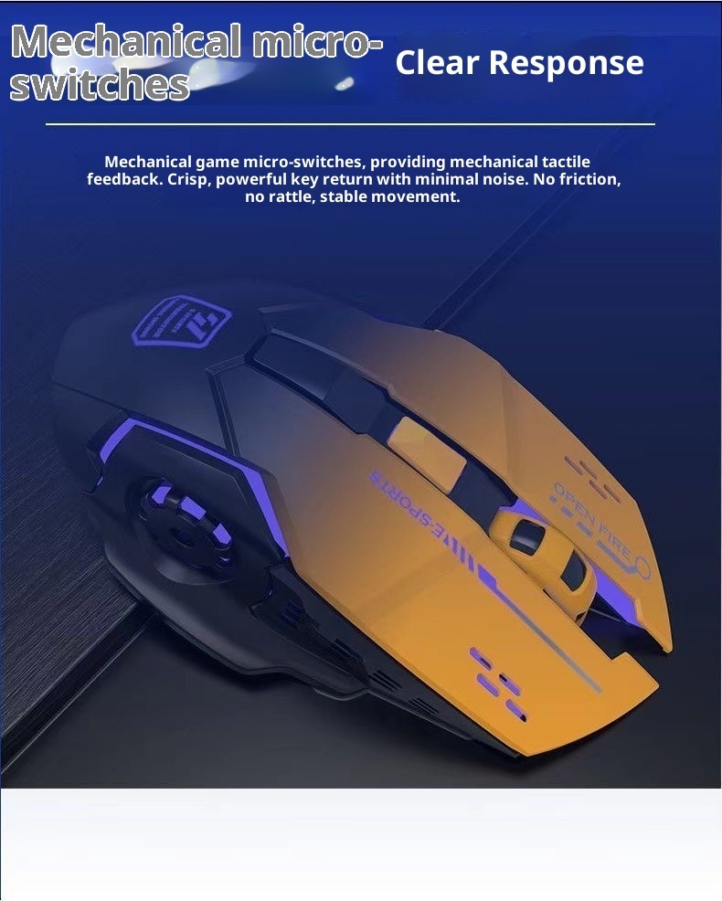 Digitex Digitex Digitex Grenzüberschreitender Großhandel E-Sport Mechanische Gaming Mehrfarbige Coole Kabellose Maus Desktop Notebook Business_voghion.com