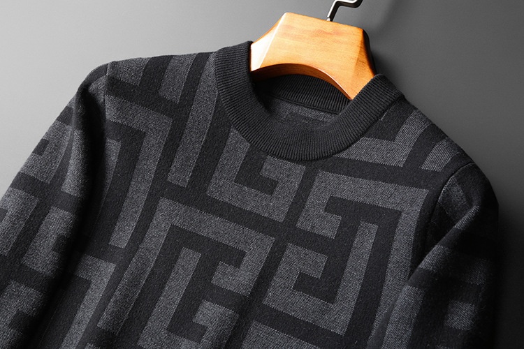 Boy Boy Boy Europe Station 2023 Inverno Nuovo Slim Fit Uomo Lana Mezzo Collo Alto Maglione Lavorato a Maglia Spessa Camicia Base di Lana_voghion.com