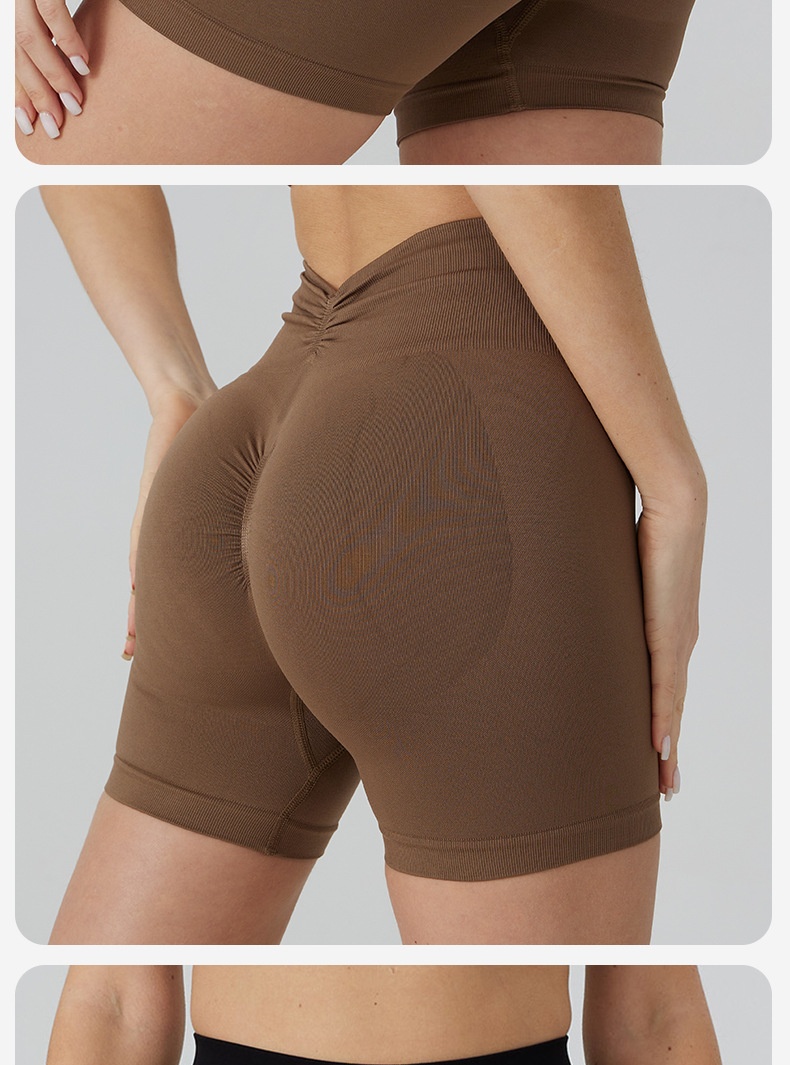 Pantalon de sport respirant et respirant pour femme, séchage rapide, idéal pour le cyclisme et le yoga. Short trois-quarts effet fesses de pêche._voghion.com
