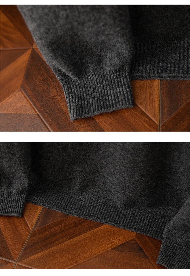 ragazzo Ragazzo Ragazzo Ragazzo Autunno Inverno Mezza Cerniera Collo Ribaltabile Maglione da Uomo Nuovo Pura Lana Ispessito Caldo Largo Casual Versatile Base Lavorata a Maglia_voghion.com