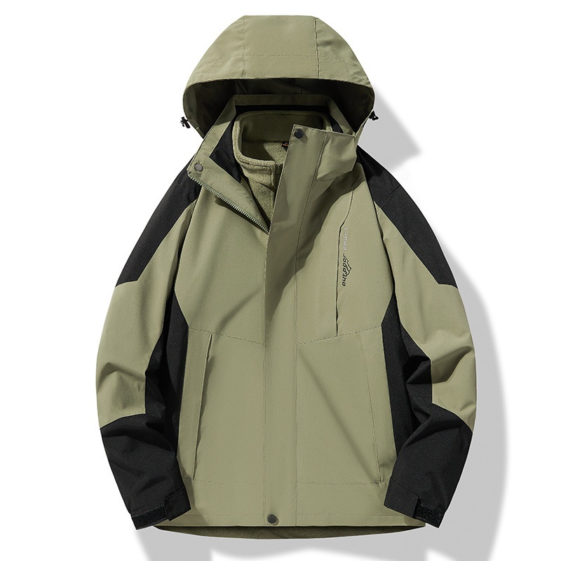 Unisex-Wanderjacke für Jungen, wind- und wasserdicht, 3-in-1, abnehmbare wasserabweisende Kapuze, Softshell-Funktion, ideal für Herbst und Winter_voghion.com