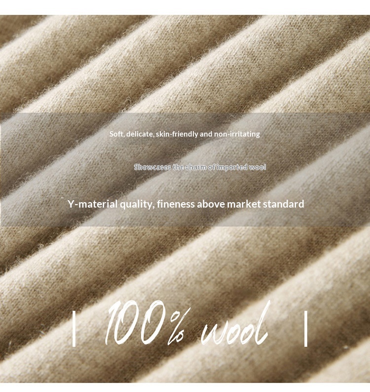 boy Seamless! Autumn Winter Half Turtleneck 100% Wool Men's First-Line Ready-to-Wear Versatile Sweater Knitted Base Shirt_voghion.com