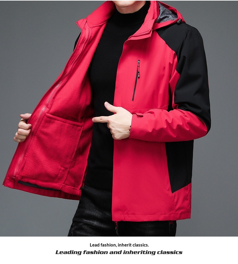 boy Boy 2025 New Detachable Outdoor Thickened Men's Jacket Three-in-One Coat_voghion.com