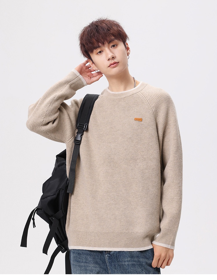 boy Boy Boy Boy Heavyweight Acrylic Yuanbao Needle Lazy Style Sweater Men's Loose Knitwear Thickened Coat_voghion.com