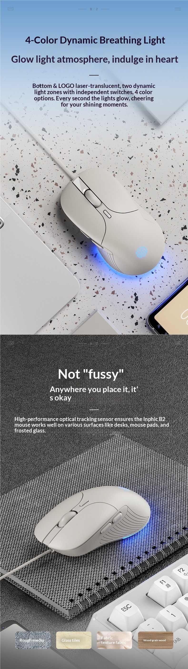 Digitex Digitex B2 Wired Mouse Silent Noiseless Office Gaming E-sports Computer Laptop Ergonomic Mechanical_voghion.com