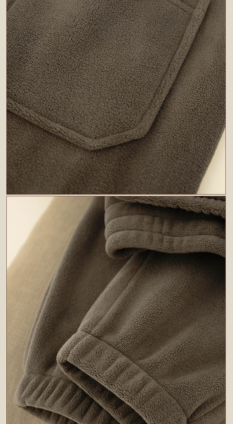 boy Autumn New Double-Sided Men's Large Size Cuffed Sweatpants Thickened Fleece Winter Unisex Sports Pants_voghion.com