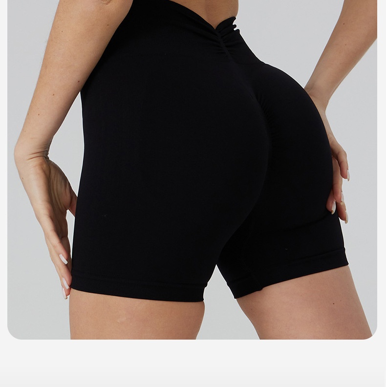 Pantalon de sport respirant et respirant pour femme, séchage rapide, idéal pour le cyclisme et le yoga. Short trois-quarts effet fesses de pêche._voghion.com