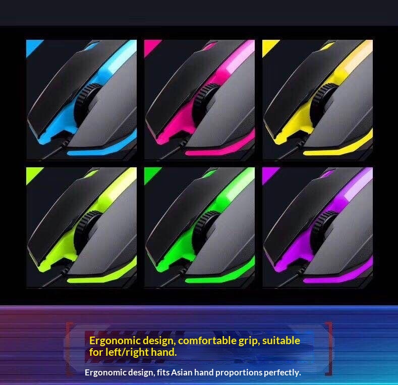 Digitex Digitex Digitex Wired Illuminated USB Laptop Desktop Computer Office Home Seven-Color Backlight Gaming Mouse_voghion.com