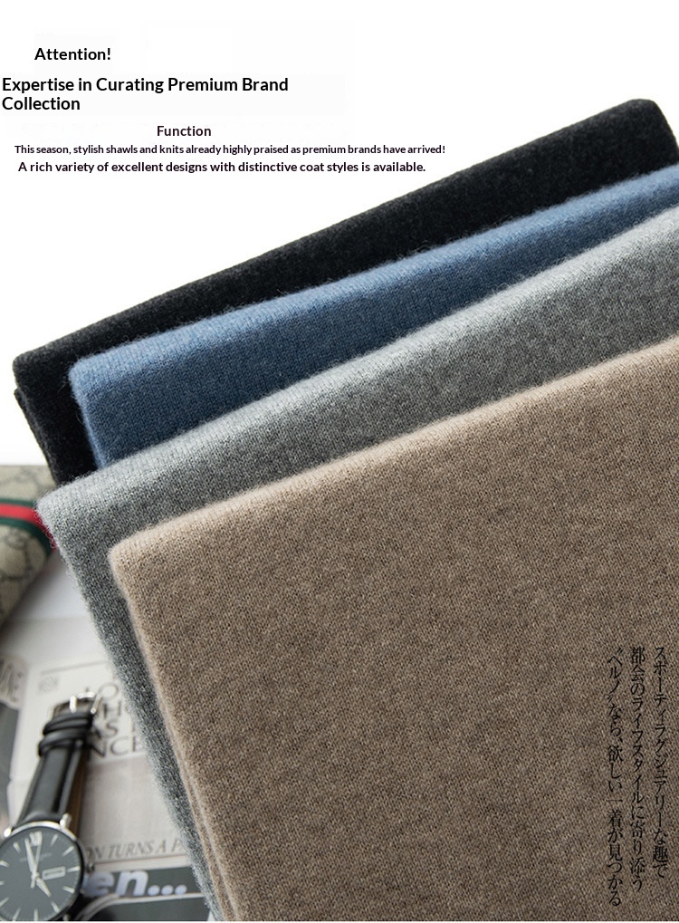 boy Seamless! Autumn Winter Half Turtleneck 100% Wool Men's First-Line Ready-to-Wear Versatile Sweater Knitted Base Shirt_voghion.com