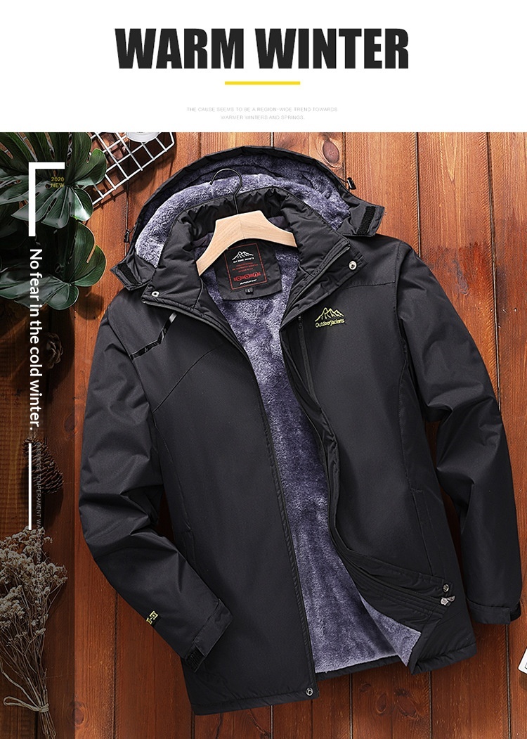 Veste softshell chaude et épaisse doublée polaire pour homme, taille L, idéale pour l'hiver et l'alpinisme._voghion.com