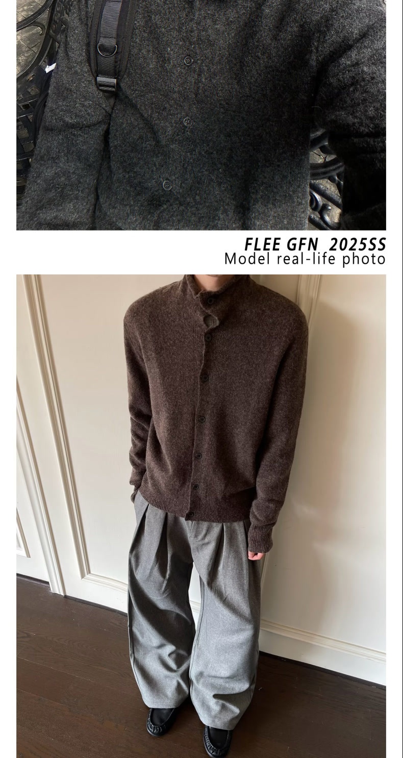 boy Boy Boy Boy Autumn Floral Wool Blend Half Turtleneck Sweater Old Money Loose Lazy Style Knitted Coat Top_voghion.com