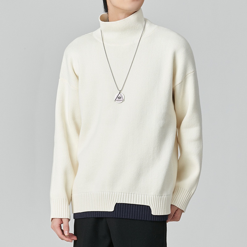 boy Boy Boy Boy Japanese Style Pullover Half Sweater For Men Winter Thickened Warm American Loose Fit Inner Layer Turtleneck Base Shirt_voghion.com