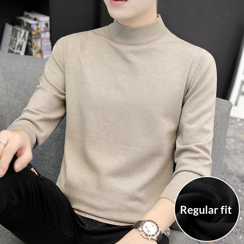boy Boy Boy Boy Half Turtleneck Sweater For Men, Autumn And Winter, Regular Thickened Base Shirt, Warm Knitted Wool Sweater, 2024 New_voghion.com