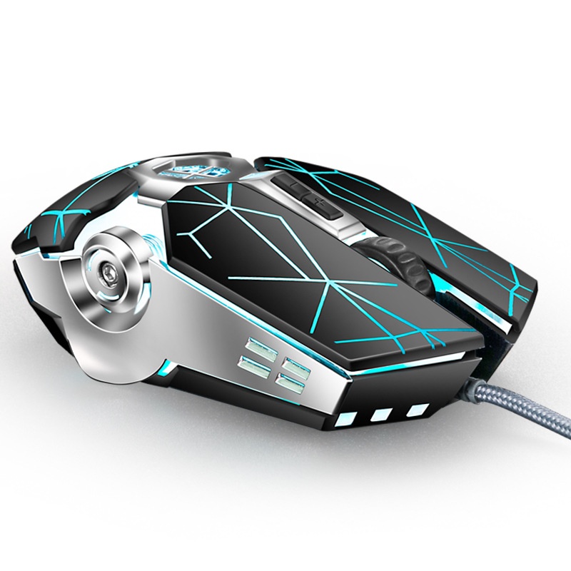 Souris de jeu filaire USB Digitex Viper Q7 pour ordinateur portable, e-sport, mécanique, lumineuse et sans bordures_voghion.com