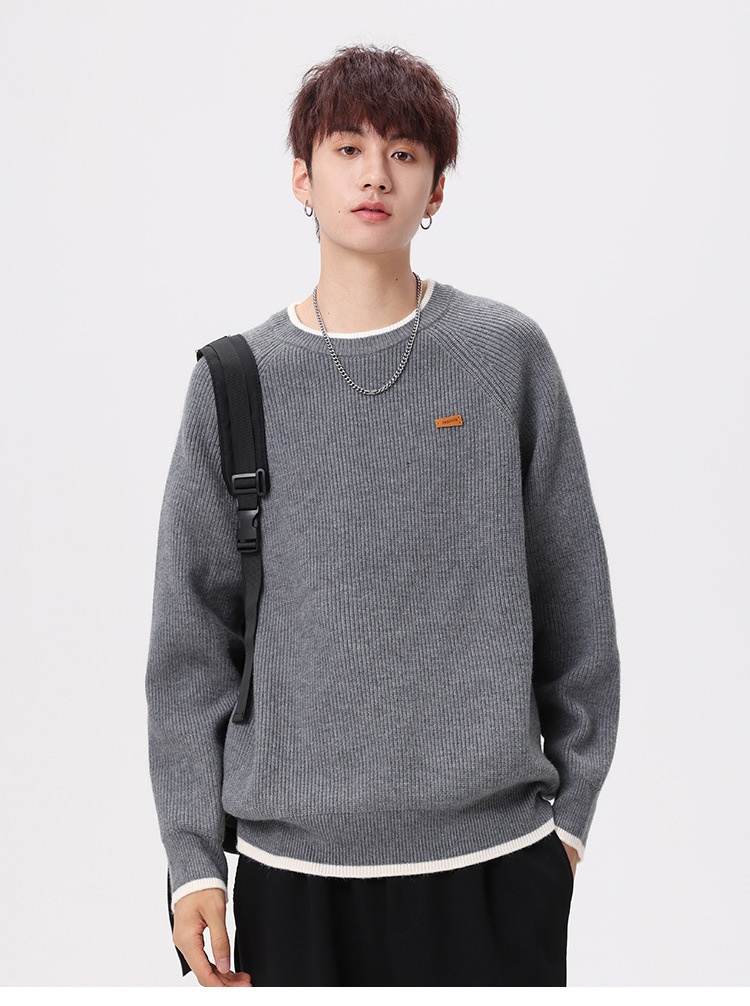 boy Boy Boy Boy Heavyweight Acrylic Yuanbao Needle Lazy Style Sweater Men's Loose Knitwear Thickened Coat_voghion.com