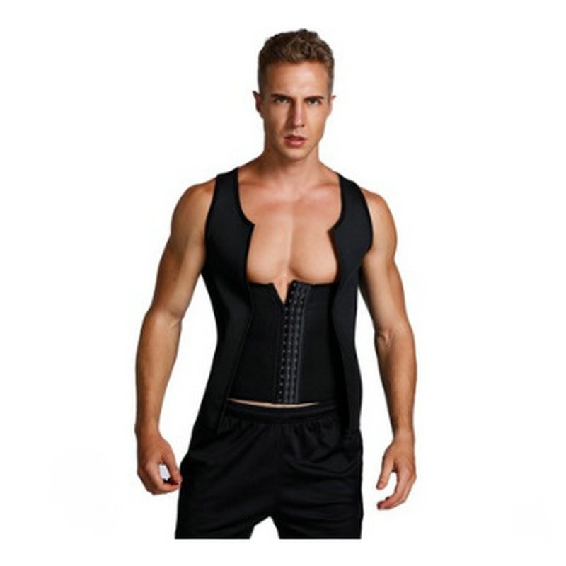 ChicShe New European And American Style Men's Sauna Suit Waist Slimming Sports Vest Cross-Border Shapewear Neoprene Bodysuit_voghion.com