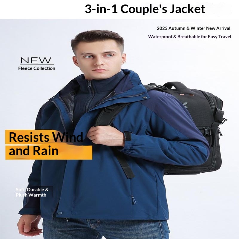 boy Boy 3-in-1 Custom Jacket For Men And Women, Windproof, Waterproof, Detachable, Outdoor Skiing, Mountaineering, Printed,_voghion.com