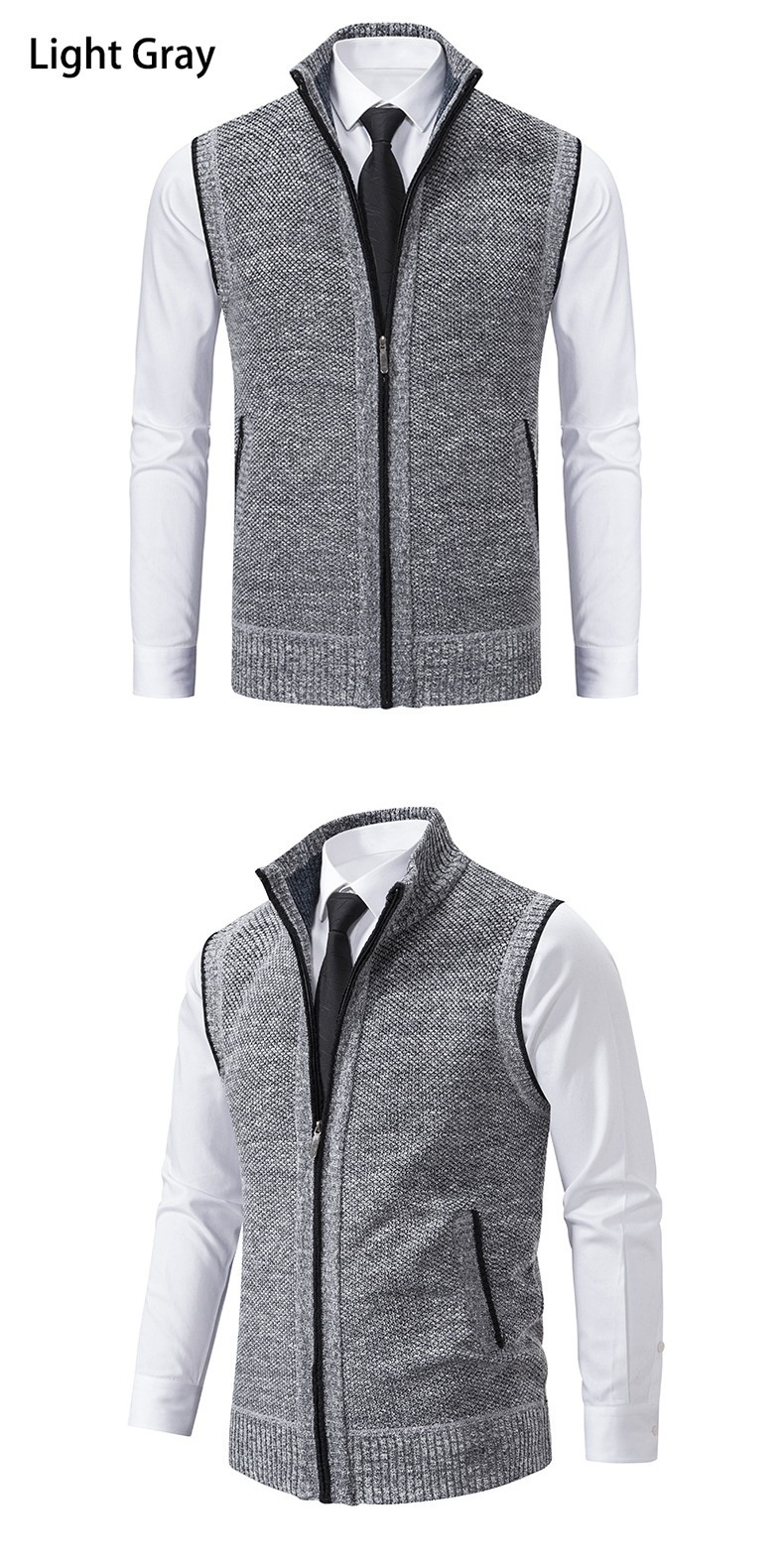 ragazzo ragazzo ragazzo autunno inverno gilet con fodera in pile giacca in maglia spessa e larga da uomo maglione cappotto con collo alto cardigan all'ingrosso_voghion.com
