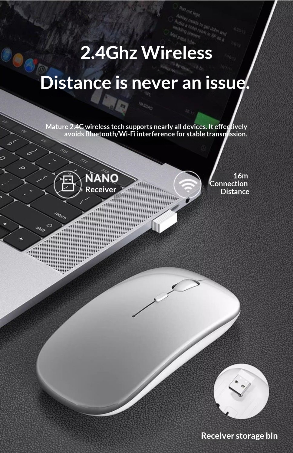Digitex Digitex Silent Wireless Charging For Women Bluetooth Universal Laptop Desktop Computer Gaming Dual Mode Office Mouse_voghion.com