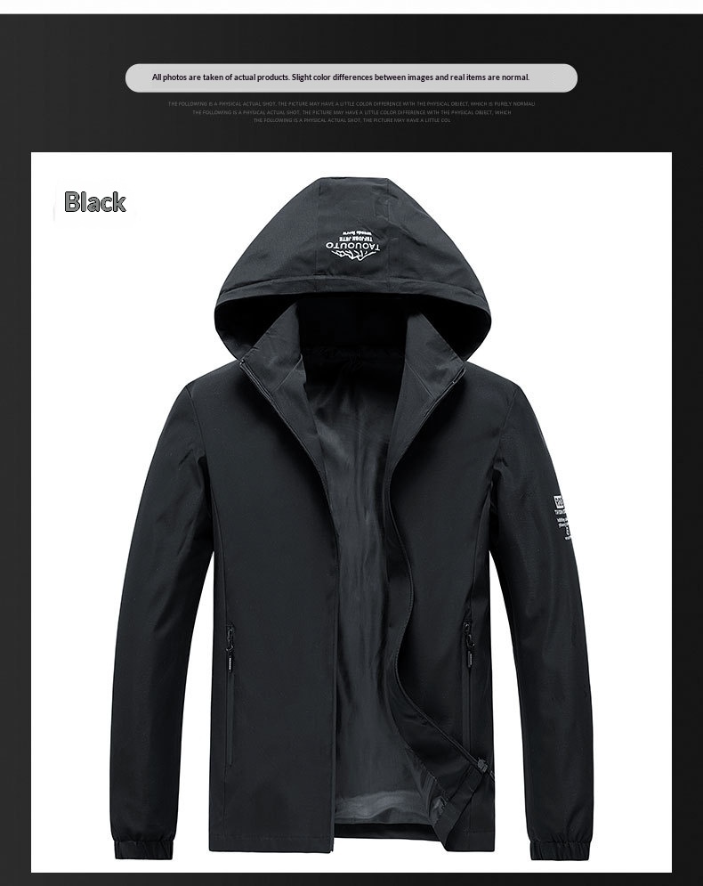 ragazzo Ragazzo E-commerce transfrontaliero Giacca a vento sottile con cappuccio Abbigliamento da uomo Sport all'aria aperta Giacca casual Uomo Primavera Autunno_voghion.com