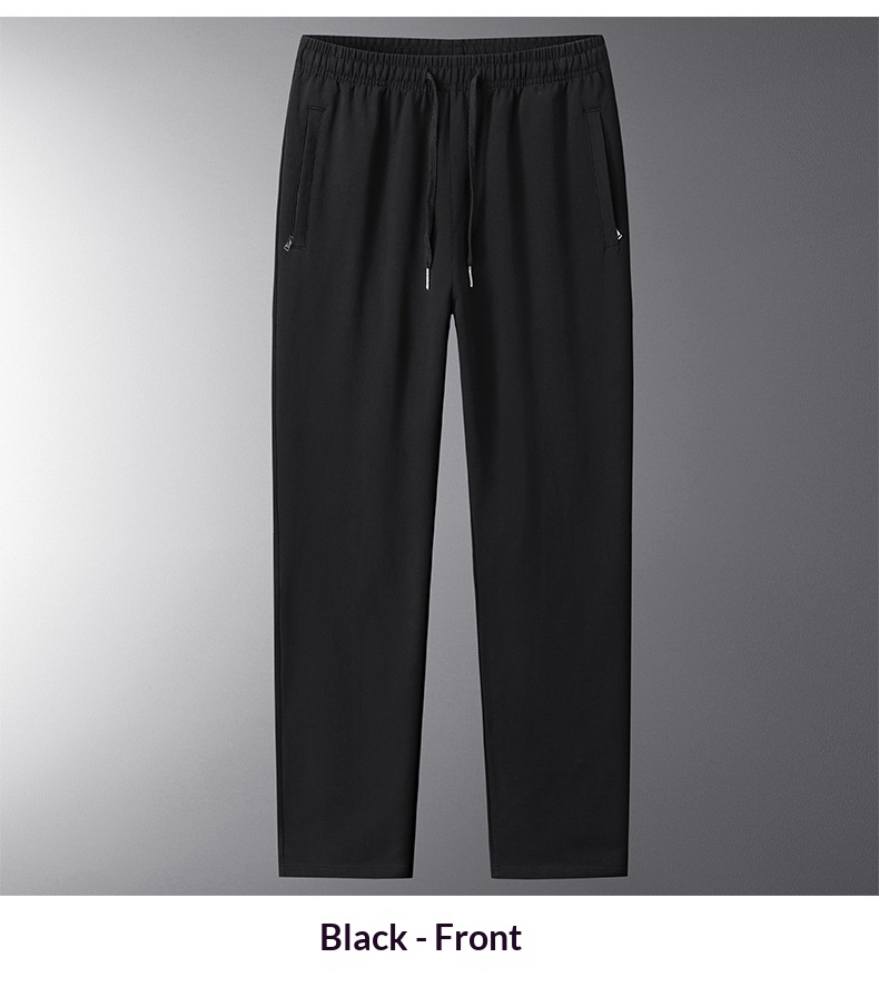 Pantaloni sportivi lunghi e dritti in maglia, casual, da uomo, taglie forti, in puro cotone, vestibilità ampia, primavera-autunno_voghion.com