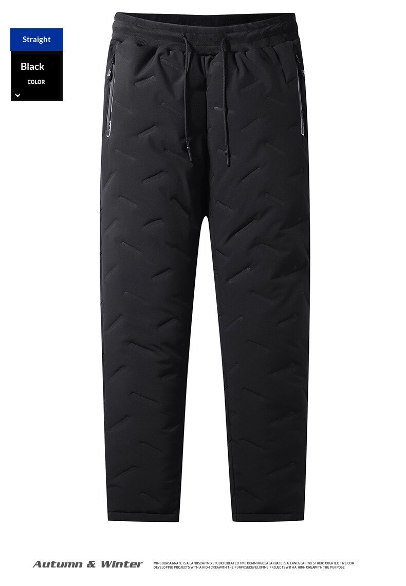 Winterhose für Jungen, Fleecegefüttert, Krepp, gerades Bein, dicke Baumwolle, Sport- und Freizeithose in Übergröße_voghion.com