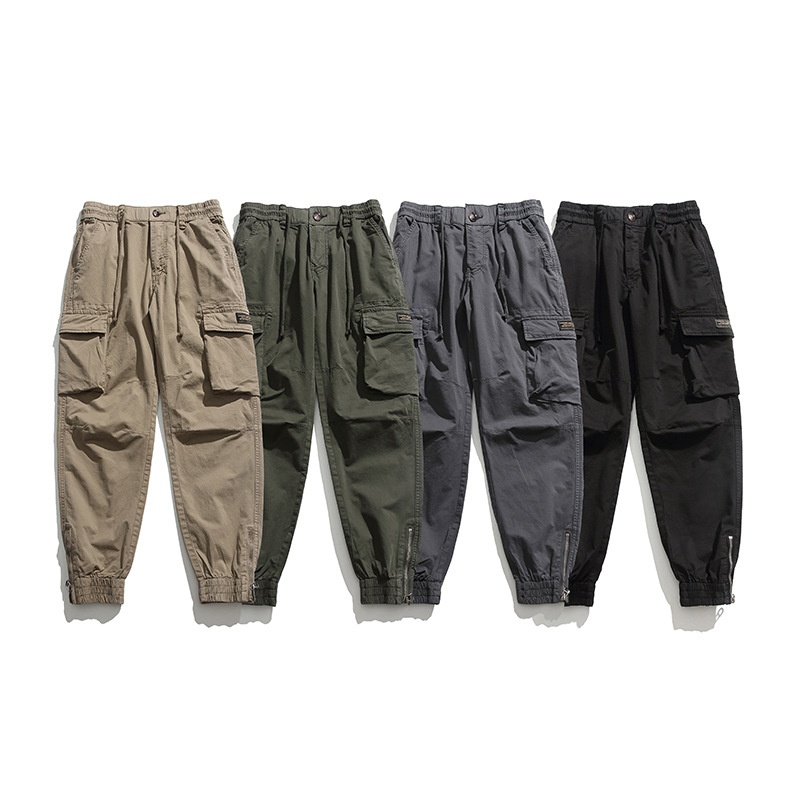 Pantaloni lunghi da uomo in puro cotone, stile casual, da jogging, alla moda giovanile, stile retrò giapponese, autunno inverno_voghion.com