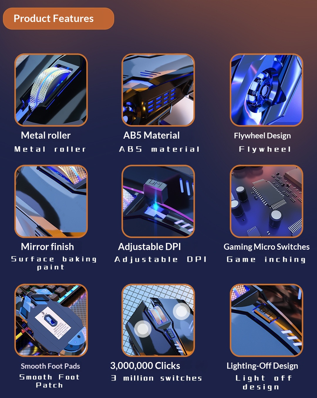 Digitex Digitex Digitex Qiongshu F7 Wired USB Silent Sound Lighted Weighted Gaming Office Home Desktop Laptop Universal Mouse_voghion.com