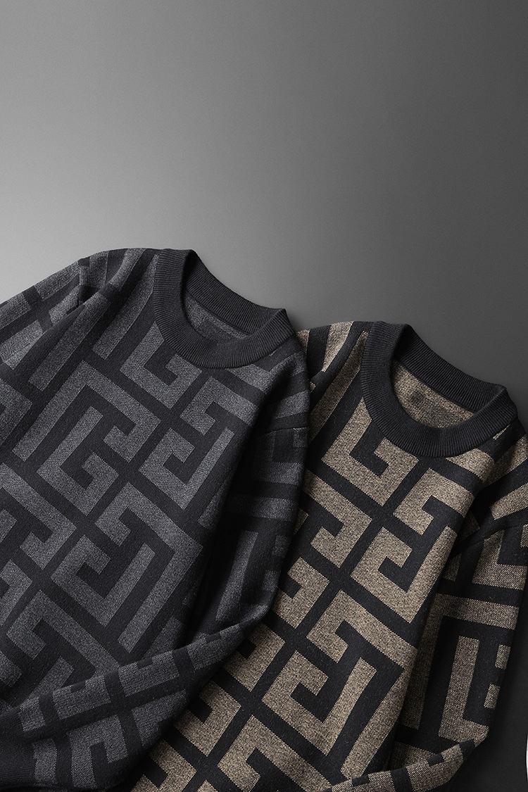 Boy Boy Boy Europe Station 2023 Inverno Nuovo Slim Fit Uomo Lana Mezzo Collo Alto Maglione Lavorato a Maglia Spessa Camicia Base di Lana_voghion.com