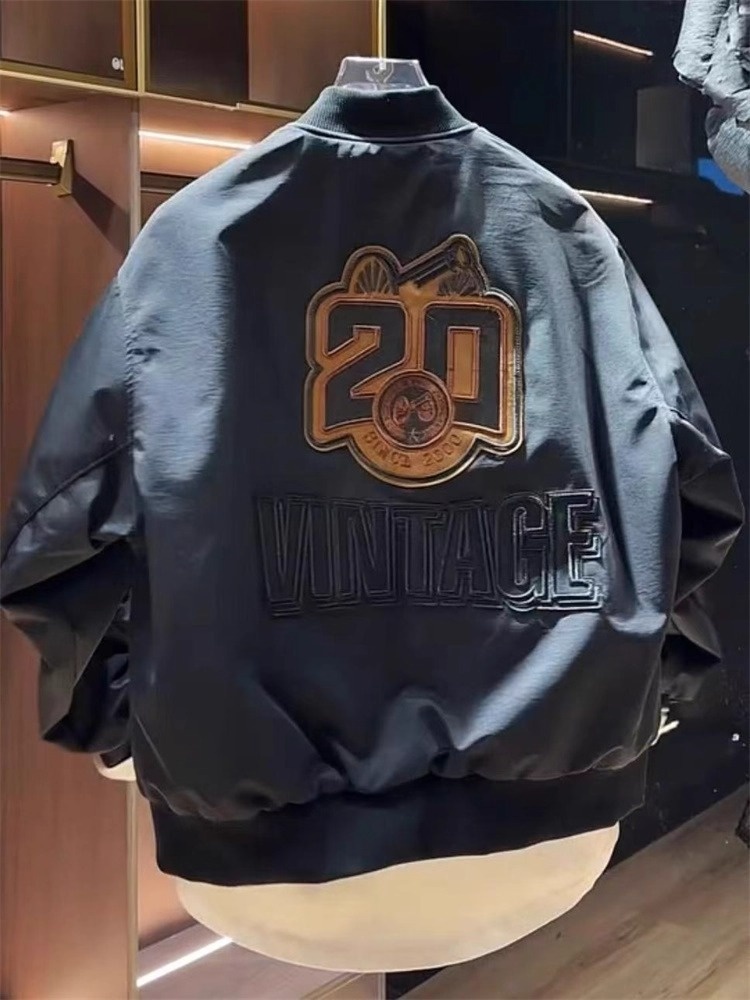 Giacca da baseball da uomo in cotone con scollo rotondo ricamato, stile americano, casual, calda, invernale, da uomo, di marca alla moda_voghion.com