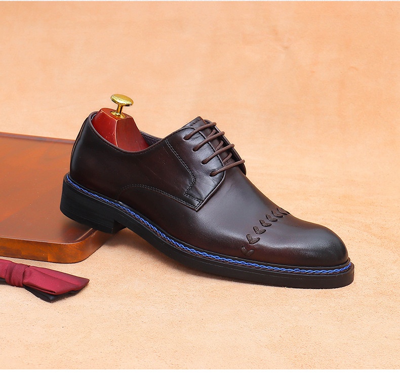 Voyage Hochwertige, handgefertigte Herren-Schnürschuhe aus Rindsleder – elegante Derby-Schuhe mit drei Gelenken_voghion.com