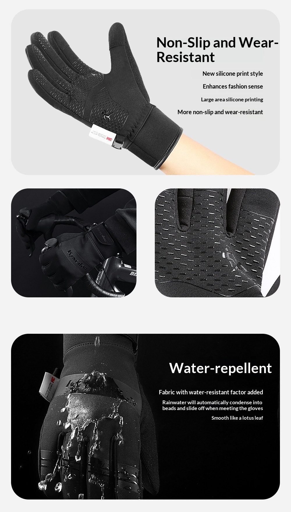 Guanti da ciclismo da esterno per uomo, autunno e inverno, impermeabili, antiscivolo, comodi, foderati in pile, ispessiti,_voghion.com