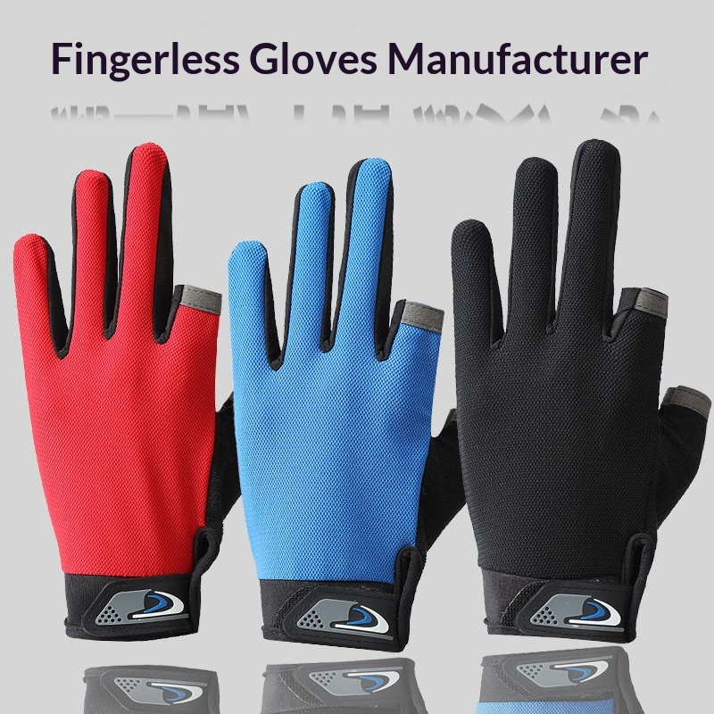 Guanti da ciclismo a due dita, protezione solare, per attività all'aperto, da pesca, da uomo, con mezze dita, antiscivolo, touchscreen, consegna_voghion.com