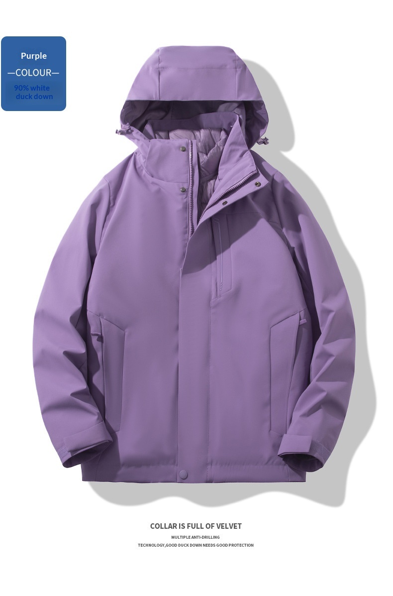 boy Herren- und Damen-3-in-1-Daunenjacke mit abnehmbarem Futter, dicker Fütterung, wasserdicht und winddicht, ideal für Herbst und Winter, zum Wandern und für Outdoor-Aktivitäten._voghion.com