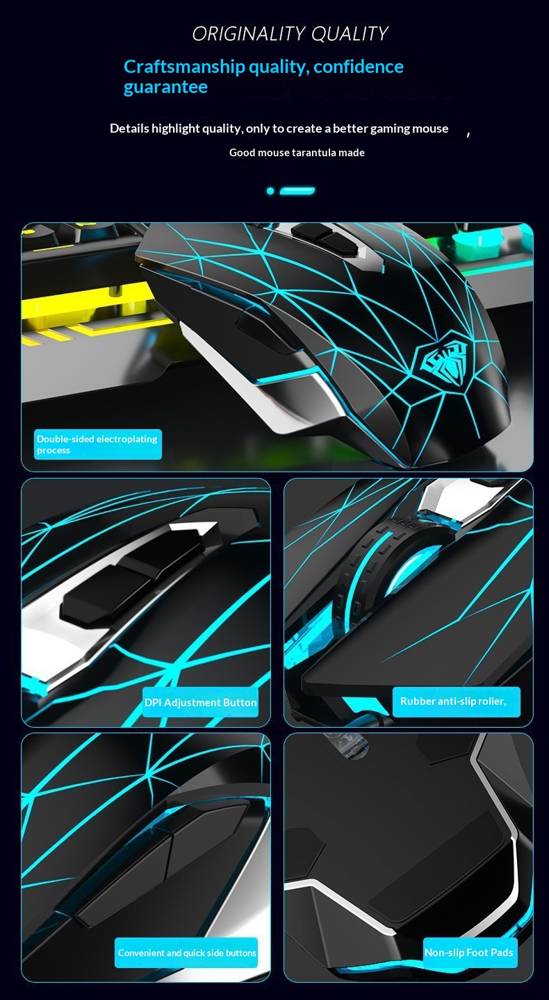 Digitex Digitex AULA/Wolf Spider S50 Gaming Wired E-sports USB Ro Programming PUBG Mouse_voghion.com