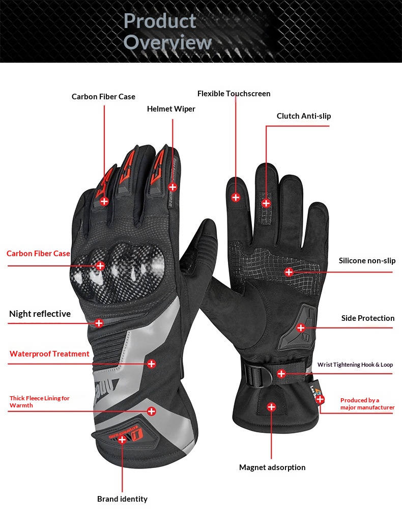 OnesAgain Motorrad-Winterhandschuhe für Herren, lang, wasserdicht, winddicht, warm, für Damen und Herren – Anti-Drop-Handschuhe_voghion.com