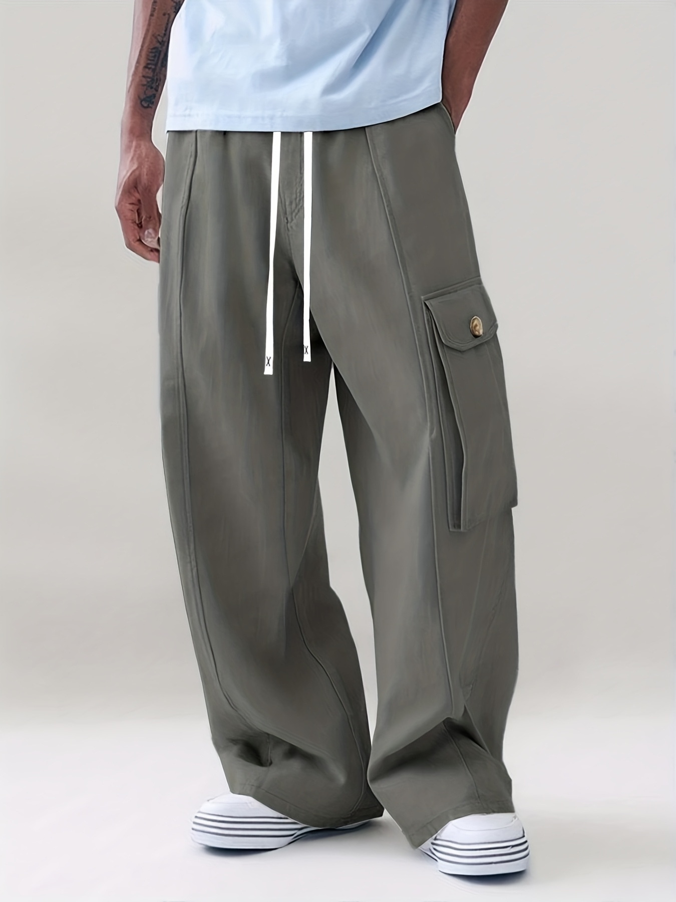 Pantaloni casual europei e cargo da uomo, pantaloni casual retrò americani 2025, pantaloni dritti a gamba larga in stile giapponese primaverile di marca alla moda_voghion.com