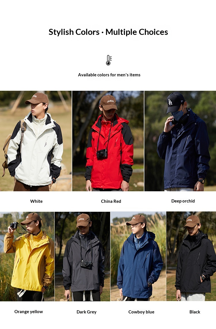boy Boy Custom Workwear Mountain Series Outdoor 3-in-1 Down Liner Windproof Waterproof Warm Thickened Hiking Jacket_voghion.com