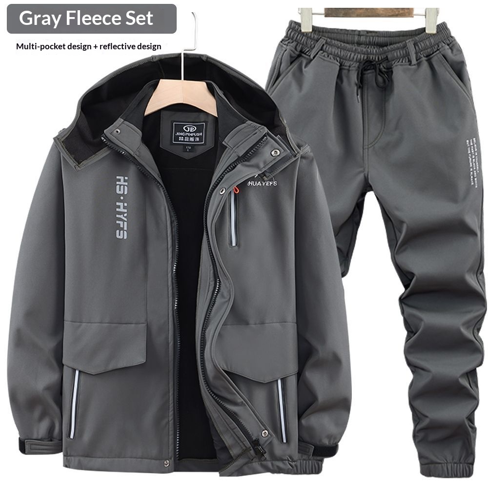 Dreifarbige Winterjacke für Jungen, Fleecegefüttert, dick gefüttert, wasserdicht, winddicht, warm, für Outdoor-Arbeit_voghion.com