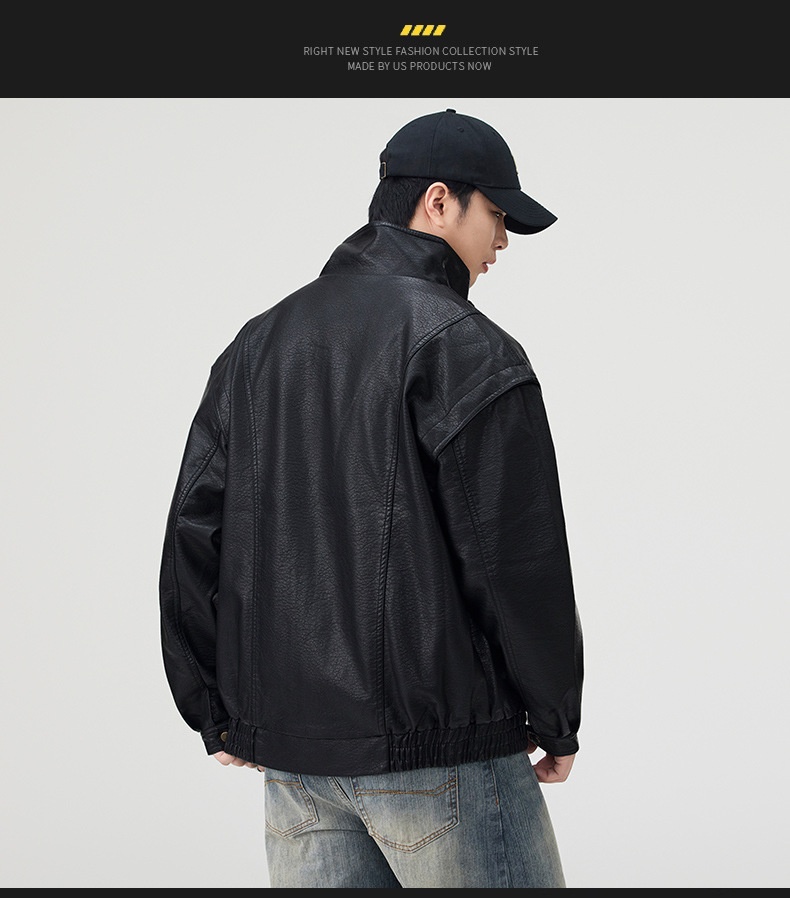 Giacca in pelle PU da pilota alla moda di strada europea e americana da uomo, alla moda, alla moda, in vendita all'ingrosso_voghion.com