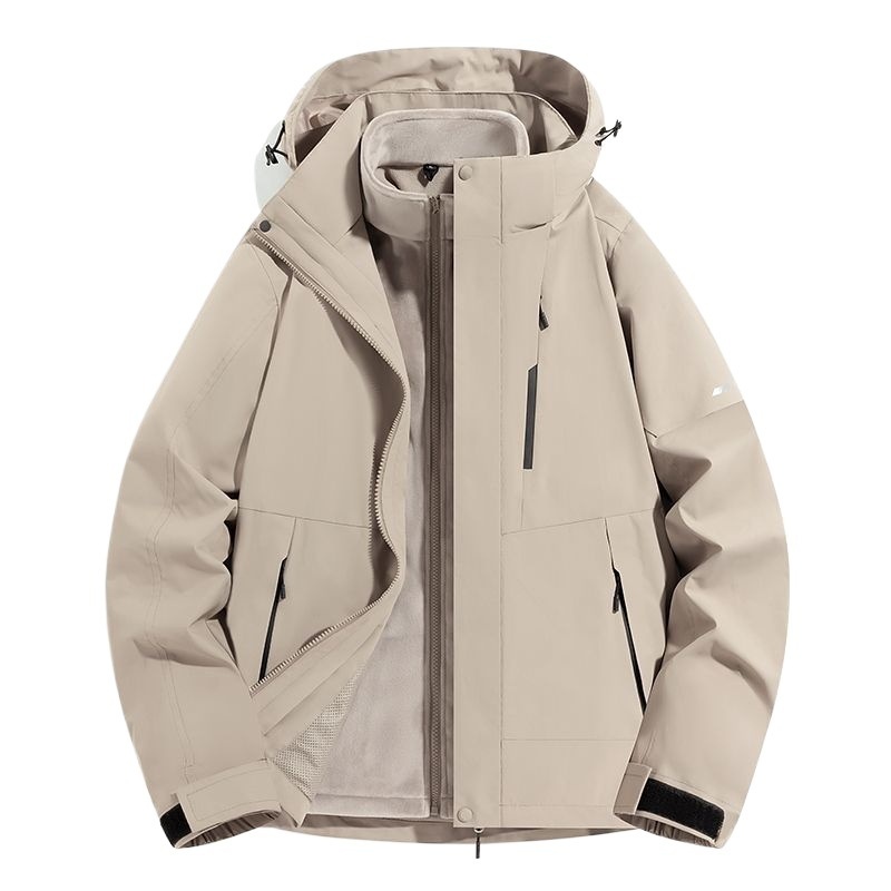 Nouveau manteau trois-en-un détachable pour homme et femme, à capuche, pour couple, idéal pour la randonnée en extérieur, coupe-vent et imperméable._voghion.com