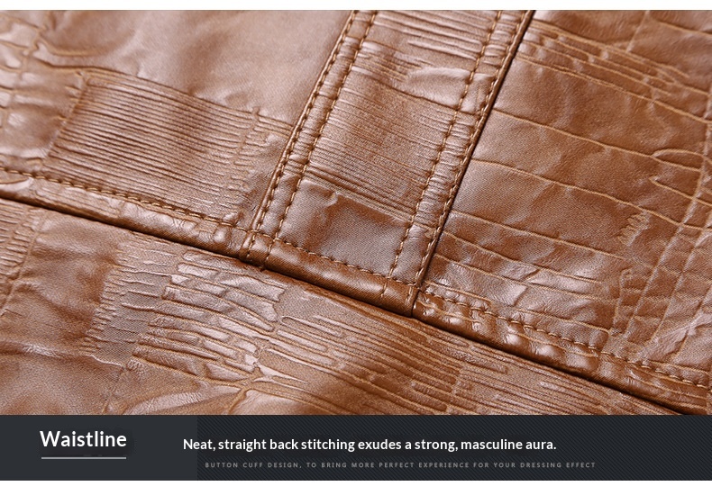 Chaqueta de cuero sintético con forro de piel de oveja cruzada para hombre, talla grande, invierno 2022_voghion.com